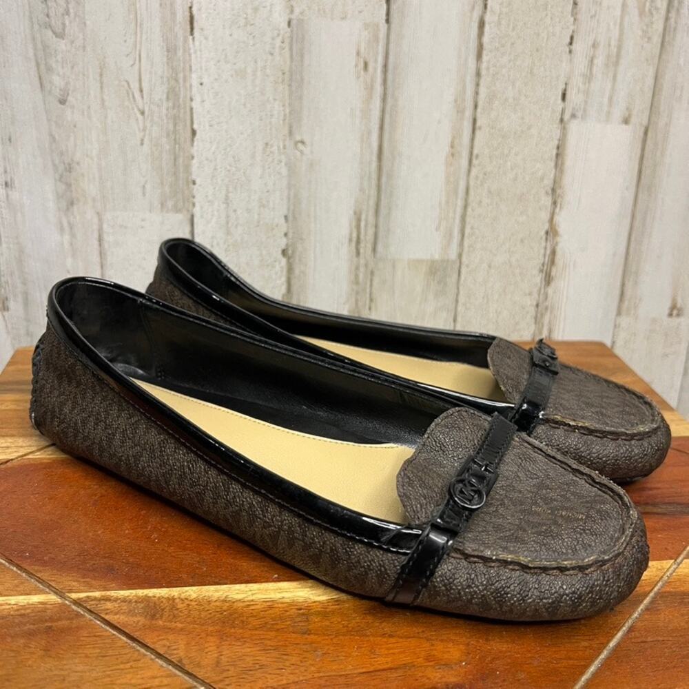 Michael Kors Women's 8.5 Brown MK Logo Loafers Flats Casual‎ Fashion